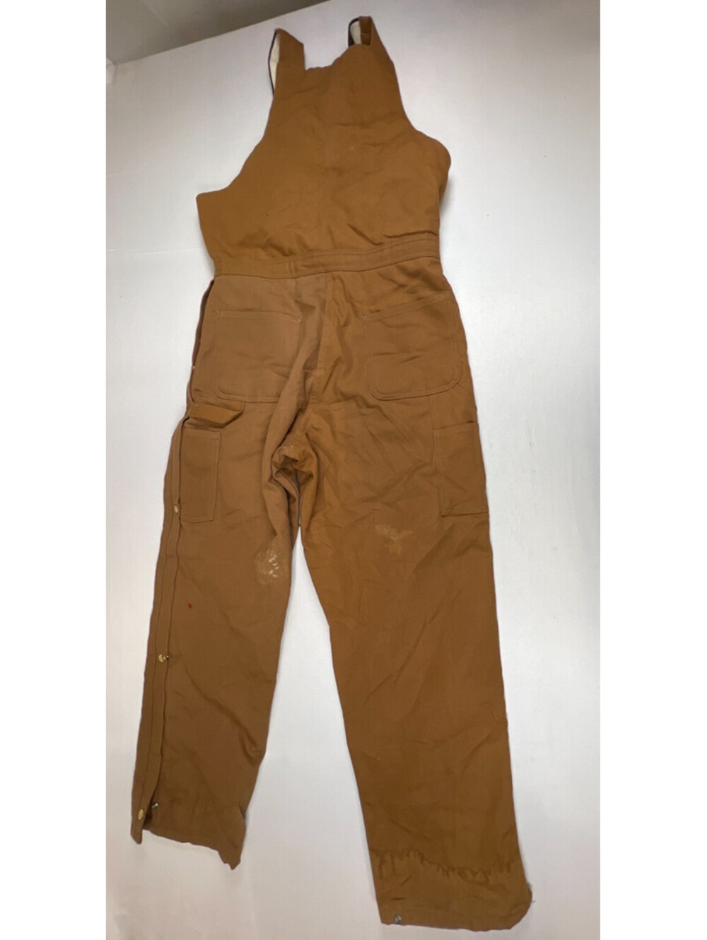 VTG Carhartt Women 12 Regular Overalls Brown Quilted Lined Duck Workwear Pants - Picture 2 of 12